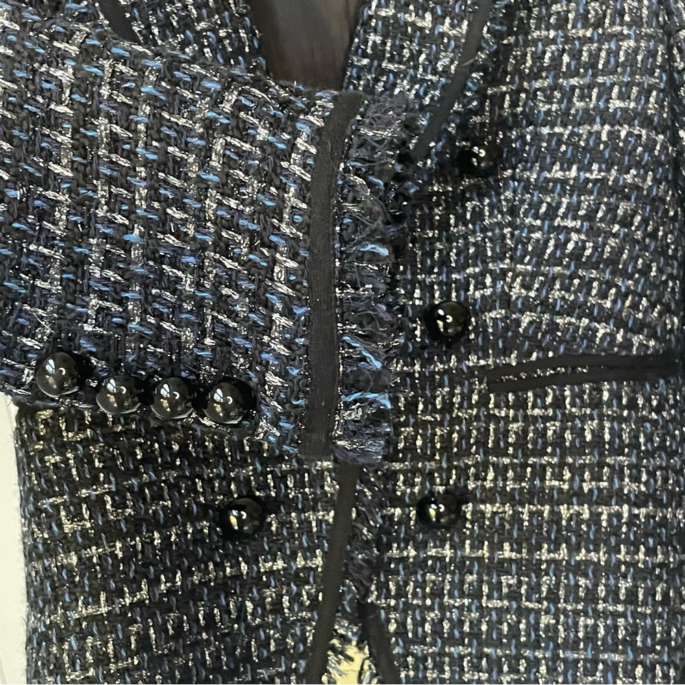 Veronica Beard Cooke Dickey Jacket Navy Blue Tweed Size 8 - Picture 4 of 9